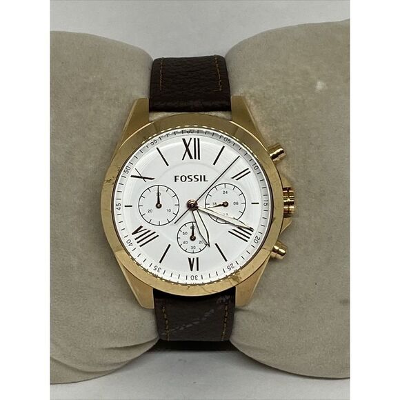 Fossil Modern Courier BQ1751 Womens Brown Leather Analog Dial Quartz Watch EY510 - Picture 1 of 12
